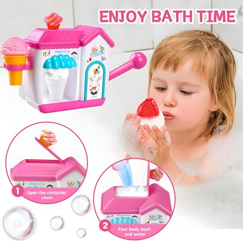 ROHSCE Bath Bubbles for Kids, Foam Pretend Ice Cream Toy Bath Bubble