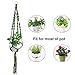 Five-of-Five 2 Pack Macrame Plant Hanger with Ring and Butterfly for Indoor Outdoor Plant Decoration, 4 Legs Flower Pot Plant Holder, 41.3 Inches Green