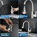 Kitchen Sink Faucet-Arofa A03LY Single Handle Brushed Nickel Stainless Steel gooseneck Kitchen faucets with Pull Down Sprayer