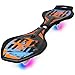 ENKEEO Caster Board with Hand Grip, Illuminating PU Casters and Carrying Pouch, Weight Capacity Up to 220lbs.Blue