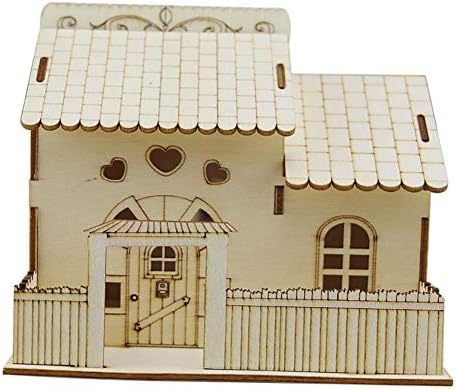Nuohuilekeji Creative Wooden House Colorful LED Night Light Coin Piggy Bank Decoration Gift