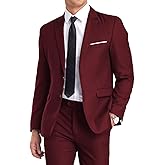 Fxzpiodi Mens Suit Slim Fit 2 Piece Suits,Two Button Solid Business Wedding Tuxedo Suit for Prom Suit Jacket and Pants