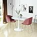 EGGREE Mid-Century Modern Accent Living Room Chair Upholstered Velvet Armchair Kitchen Dining Chair with Solid Steel Leg for Living Room Bedroom Reception Room Accent Furniture,Rose Pink