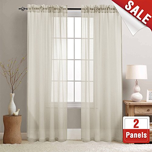 Rod pocket sheer curtains for living room 95 inch lengt…