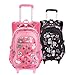 Fellibay Rolling Backpack School Bags for Girls Kids Backpack Wheeled Backpack for Kids and Students(with 2 wheels) (Pink)
