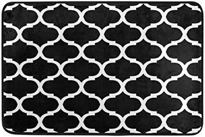 Life808 Moroccan Trellis Black White Doormat Indoor Entrance Floor Mat Bathroom 18 x 30 inch