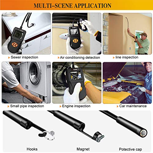 Industrial Endoscope, Foclen Borescope Camera 2.4inch IPS Screen 2600mAh Digital Handheld 5.5mm Snake Probe Inspection Camera with Light 16G TF Card and Portable Box 3M/9.8FT - Thumbnail 5