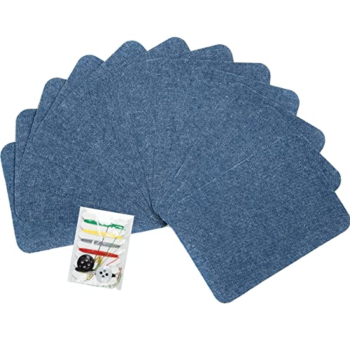 TACVEL 12Pcs Premium Quality Denim Iron on Patches for Jeans, Strongest Glue 100% Cotton Repair Decorating Kit, Size 3
