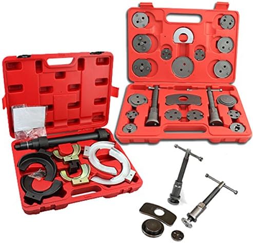 VINGO Brake Caliper Brake Piston Extractor Plate Brake Set 22-Piece + Spring Compressor MC Pherson Strut Systems