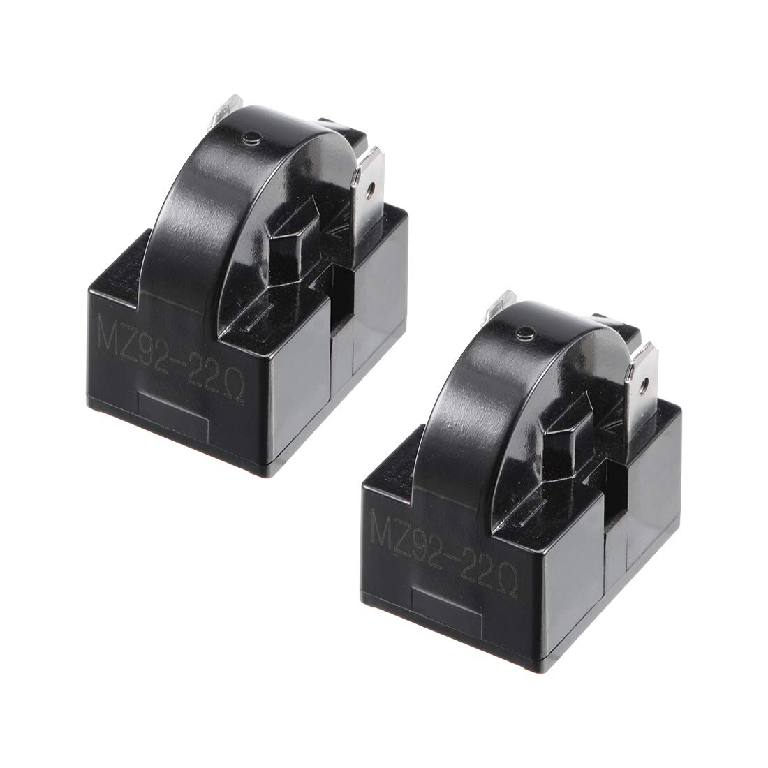 sourcing map 2 Pcs 22 Ohm 2 Pin Refrigerator Start Relay Replacement Part for Compressor Black