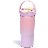 pluseight Stainless Steel Tumbler with Straw, 660ml/22oz Tumbler with Leak Proof 2-in-1 Lid, Reusable Double Walled Water Bottle, Portable Coffee Travel Mug, Fit in Cup Holder (Pastel Violet)