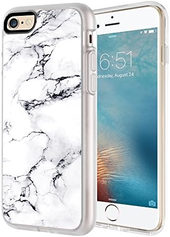 iPhone 6S Plus Case, Custype Soft TPU Shockproof Anti-Scratch Customizable Protective Case for iPhone 6 / 6s Plus 5.5"-White Marble