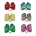 Beirui 20pcs Christmas Designs Bling Dog Topknot Bows - Crystal Rhinestone Studded Cute Dog Hair Bows - Sparkly Nylon Pet Grooming Accessories for Long Hair Dog & Kitten