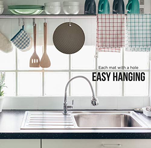 image for KITCHENATICS Premium Silicone Trivet Mats: 4 Multi-purpose Pot Holder,