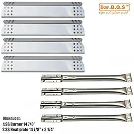 Bar.b.q.s Replacement SS Burner&Heat Plates For Master Forge 1010037 1010048 Nexgrill Nexgrill 720-0837C 720-0837E gas grill