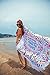 GreForest Round Beach Towel Tassel Towel Thin Rayon Cotton Round Beach Towels Sunshine Happy Circle Towel Eye-catching Beach/Daily Wrap Shawl for Decoration, Beach Leisure, Picnic Mat