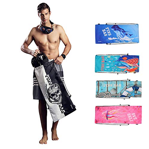 Hiturbo Scuba Gear Bag-Fin Drawstring Backpack Gear Bag for Snorkeling Diving Swimming Fins 29.5"x13.8"