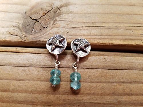 Sterling Silver Starfish Earrings and Apatite