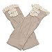Jelinda Kids Girl's Lace Button Boot Cuffs Toppers Leg Warmer Socks Gifts for Children (beige)