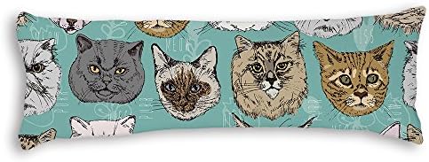 Veronicaca Cute Cats Custom Cotton Body Pillow Covers Pillow Cases 20"x54"