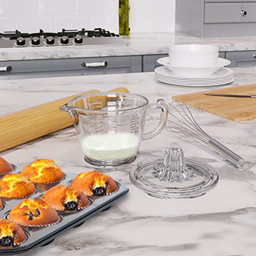 CuttleLab Glass Measuring 2Cup with Lemon and Lime Juicer (2, Clear