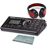 Tascam GB-10 - USB Guitar/Bass Trainer/Recorder Along with Samson Studio Headphones and SDHC Memory Card