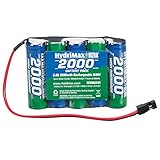Hobbico HydriMax NiMH 5C 6V 2000mAh AA Flat Rx U Battery Pack