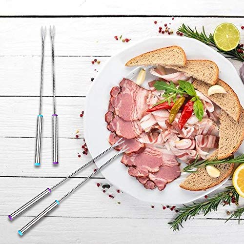 Pawaca Stainless Steel Fondue Forks, Set of 18 Dessert Fork with Heat Resistant Handle for Cheese Chocolate Fondue Roast Marshmallows Meat, Kitchen Tool Tableware for Kids - Thumbnail 5