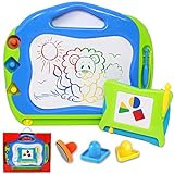 JOYIN 2 Magnetic Drawing Boards with Multi-Colors Drawing Screens Erasable Magna Doodle Board for Toddler Kids Writing, Sketching, Travel Size Gaming Pad, Educational Learning