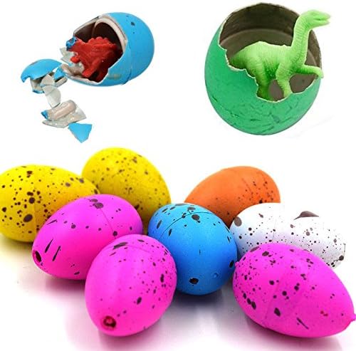 Unetox Hatch and Grow Dinosaur Eggs Toy with Mini Dinosaur Figures Inside 10pcs Toys Birthday Gift for Kids (Small)