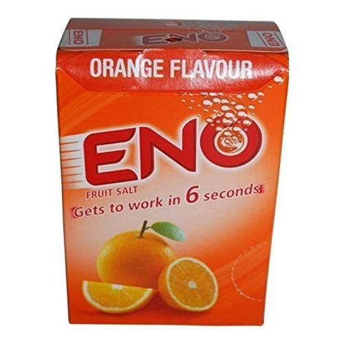 Eno Fruit Salt Antacid Powder ORANGE Flavor 1 Carton (30 Sachets