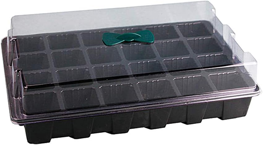 Rivadal 3Pcs 24 Cell Seed Starter Nursery Tray Seedling Trays with Lid for Soil Hydroponics Plant Growing
