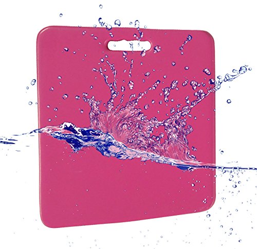 Hongwo Square Foam Garden Kneeling Pad Kneeler Cushion Knee Mat with Handle for Baby Bath, Fitness, Yoga, Gym, Cleaning-13.4"x13.4"x0.8"-Pink