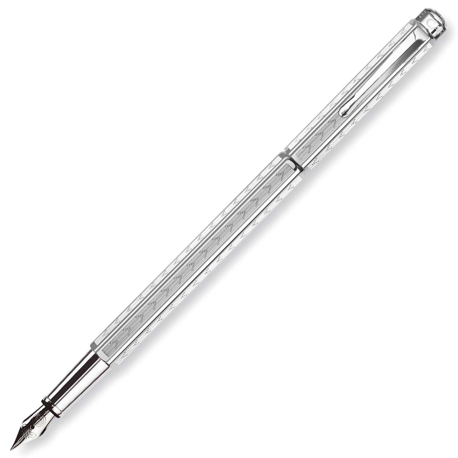 Caran d'Ache Chevron Fountain Pen - Rhodium M steel — image 1