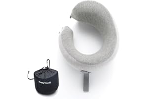 C CUSHION LAB Cushion Lab Travel Pillow, Award-Winning Patented Ergonomic Design for Chin & Neck Support Memory Foam Neck Pillow, Compact Airplane Pillow for Traveling, Flight, Car (Gray, Medium)