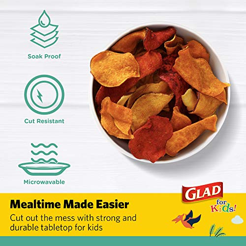 Glad for Kids Dinosaurs Paper Snack Bowls with Lids Disposable Snack