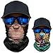 2 Pack - 3D Animal Neck Gaiter Scarf Bandana Face Mask Seamless UV Protection for Motorcycle Cycling Riding Running Fishing Hiking Conoeing Funny Dog and Chimpanzee
