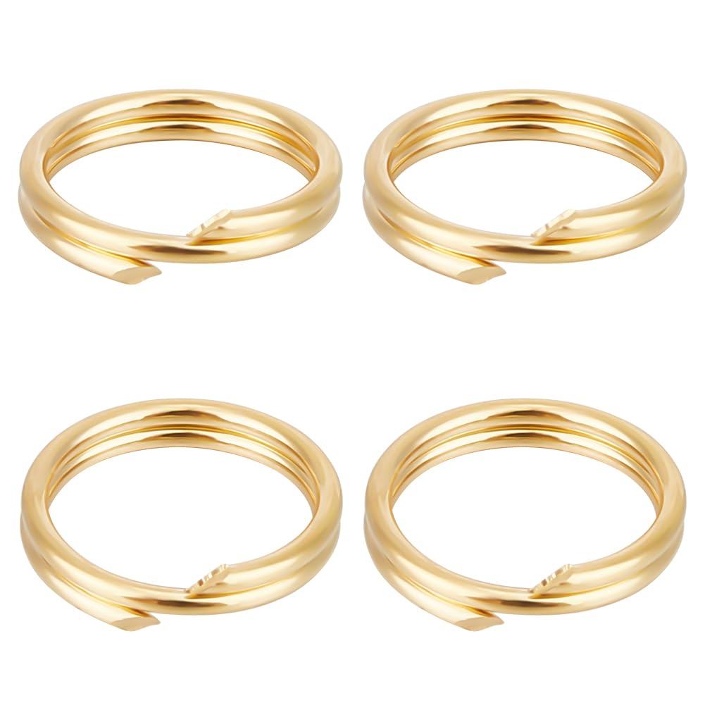 Beebeecraft 20Pcs 925 Sterling Silver Double Loop Jump Rings 7mm Golden Small Round Split Jump Rings Open Loop Connectors for Jewellery Making Necklaces Bracelets Keychain DIY Craft — image 1