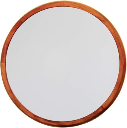 Amazon Co Jp Jhaモダン ミラー ナチュラル2 木目ブラウン色 丸型 W350 H350 S Np 01 まる シンプル ラウンド 円形 サークル 壁掛け鏡 木枠 ホーム キッチン