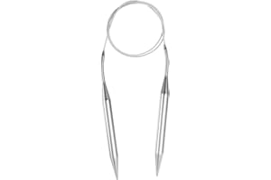 uxcell Size US 15 (10mm) Knitting Needles Circular Needle 32 Inch(80cm) Round Metal Stainless Steel Needle for Handmade Proje