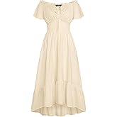 SCARLET DARKNESS Renaissance Dress for Women 2026 Summer Spring Cotton Off The Shoulder Boho Midi Dresses