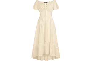 Scarlet Darkness Renaissance Dress for Women Off Shoulder Flowy Western Dresses