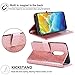 LG Stylo 5 Case,LG Stylo 5 plus Case,LG Stylo 5 Wallet Case W/Screen Protector [2 Pack]/Kickstand/Credit Card Slots,Wrist Strap PU Leather Bling Glitter Flip Case Wallet Cover for Girls Women,Rosegold