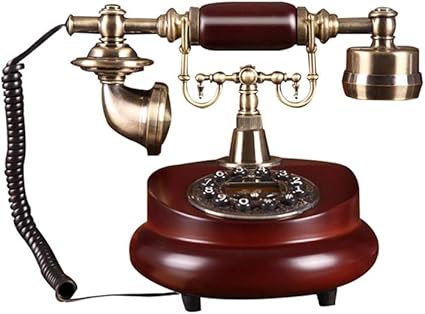 Amazon Xingzhe レトロデザインワイヤー固定電話 クラシックレトロ ロータリーダイヤルスタイル デスクトップのホームオフィスコイルボタンダイヤル固定電話 サイズ180x0mm 固定電話 Xingzhe 電話機本体