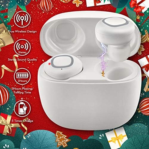 Wireless Earbuds, Bluetooth Headphones with Mic, True Wireless Earbuds with Charging Case, In-Ear Headphones Mini Cordless Stereo Earphones Compatible for iPhone X iOS Android