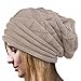 Women Knitted Hat, Malltop Winter Warm Crochet Beanie Folded Flanging Caps (Beige)