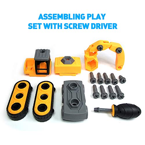 WisToyz Take Apart Toys, Toddlers Toys, Toy Grab Loader Construction Trucks, Building Vehicle Play Set with Screwdriver, Ideal Educational Toys for Boys & Girls Aged 3, 4, 5, 6