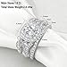 Newshe Wedding Rings for Women Engagement Set 925 Sterling Silver 2ct Round White AAA Cz Size 5-12