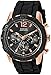 GUESS Men's U0864G2 Sporty Rose-Gold Stainless Steel Multi-Function Watch with Chronograph Dial and Silicone Strap Buckle
