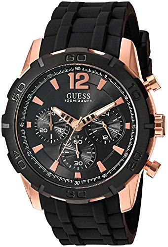 Guess men s u0864g2 sporty rose-gold stainless steel multi-functi…